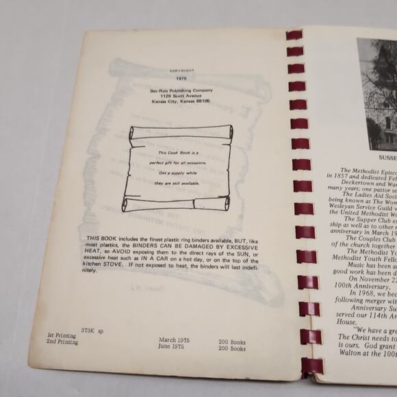 Lot of 2 Sussex United Methodist Church Community Cookbook NJ New Jersey - Picture 14 of 16